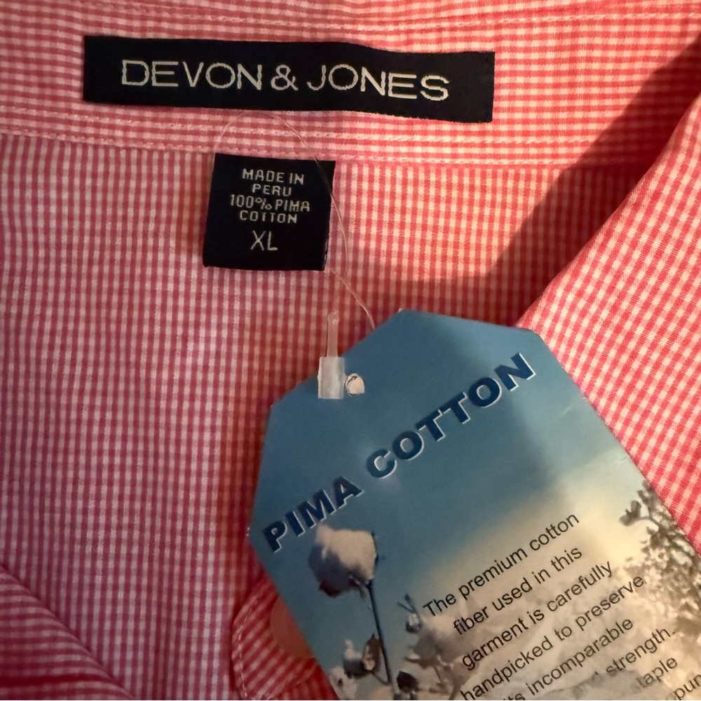 Pink Gingham Button Down Long Sleeve XL - Picture 11 of 12